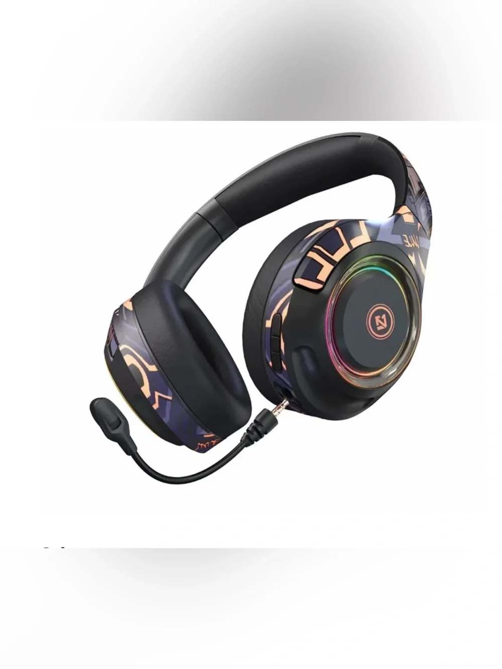 Gaming Headset with RGB Lights - Black & Rose Gold Accents